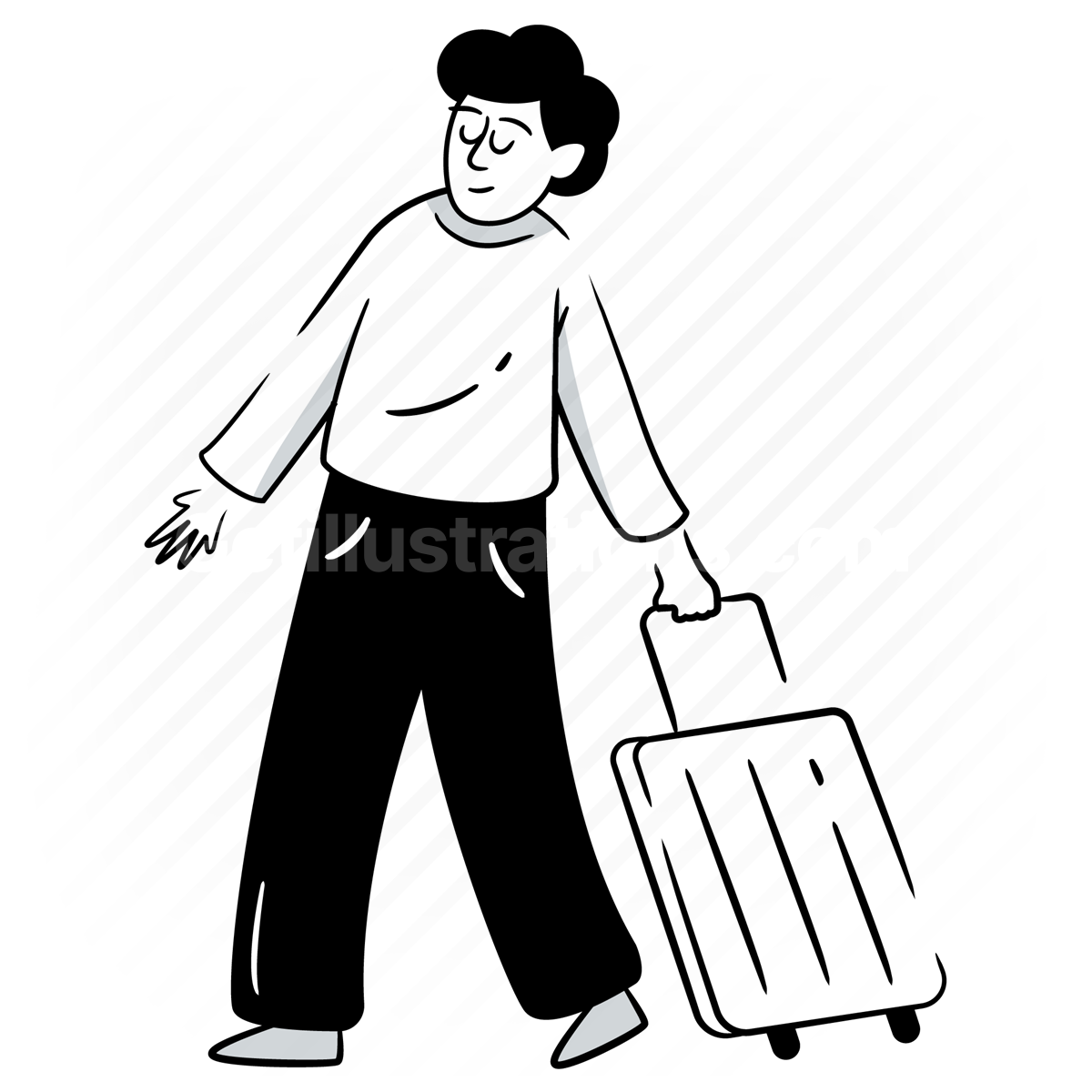 luggage, baggage, man, people, bag, suitcase, travelling, abroad